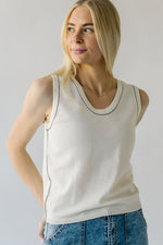 The Arista Stitch Detail Tank in Off White