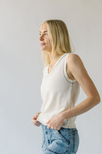 The Arista Stitch Detail Tank in Off White