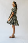 The Tannis Puff Sleeve Gingham Dress in Olive + Ivory