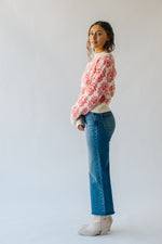 The Delayna Patterned Sweater in Tangerine Tango