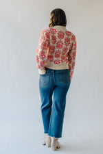 The Delayna Patterned Sweater in Tangerine Tango