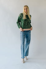 The Zapata Lace Stitch Detail Sweater in Green