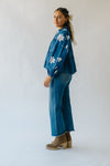 The Cambryn Floral Embroidered Blouse in Denim Blue