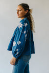 The Cambryn Floral Embroidered Blouse in Denim Blue