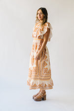 The Komen Patterned Midi Dress in Cream