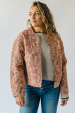 The Lunzer Embroidered Bomber Jacket in Rose