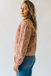 The Lunzer Embroidered Bomber Jacket in Rose