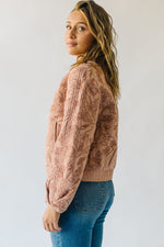 The Lunzer Embroidered Bomber Jacket in Rose