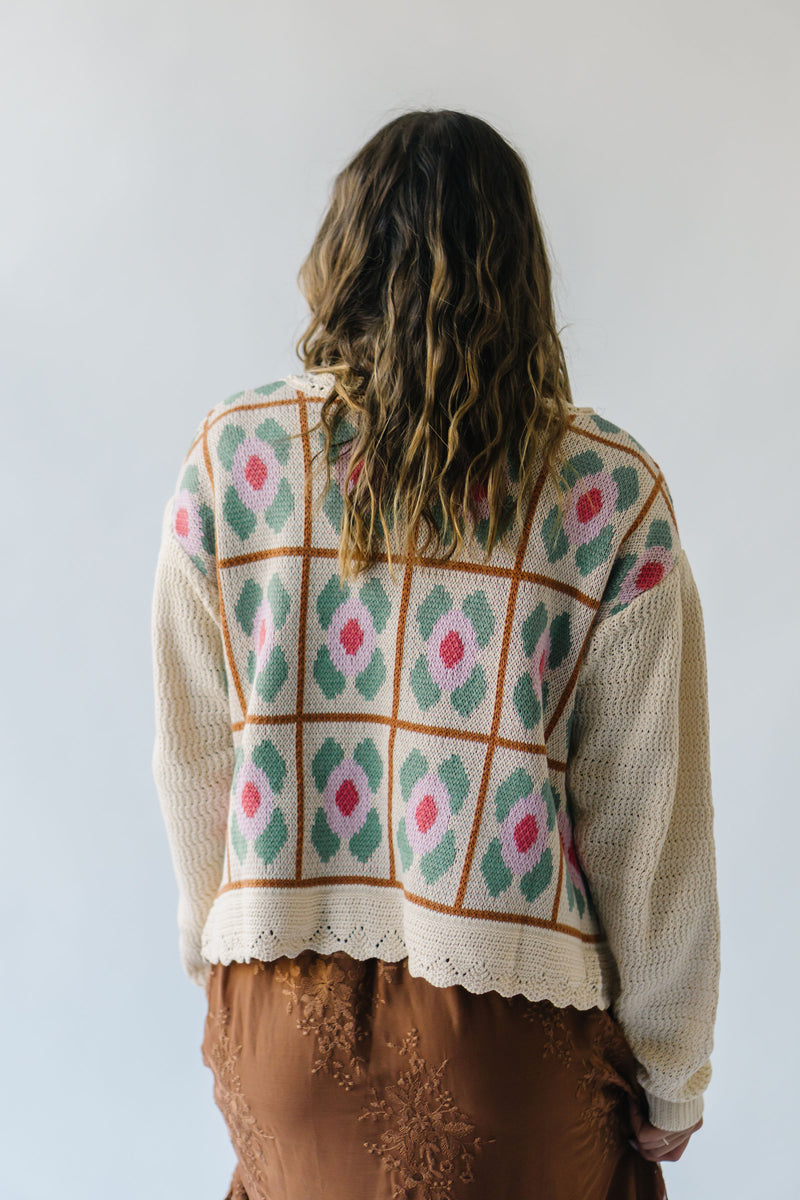 The Kelbie Crochet Cardigan in Oatmeal