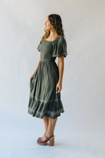 The Opperman Embroidered Maxi Dress in Pale Olive