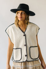 The Keeley Sherpa Stitch Detail Vest in Ivory