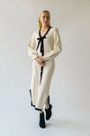 The Klassen Bow Detail Maxi Sweater Dress in Cream