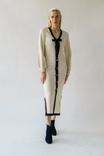 The Klassen Bow Detail Maxi Sweater Dress in Cream