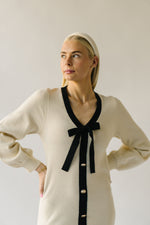 The Klassen Bow Detail Maxi Sweater Dress in Cream