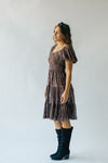 The Wickline Smocked Detail Dress in Taupe Velvet