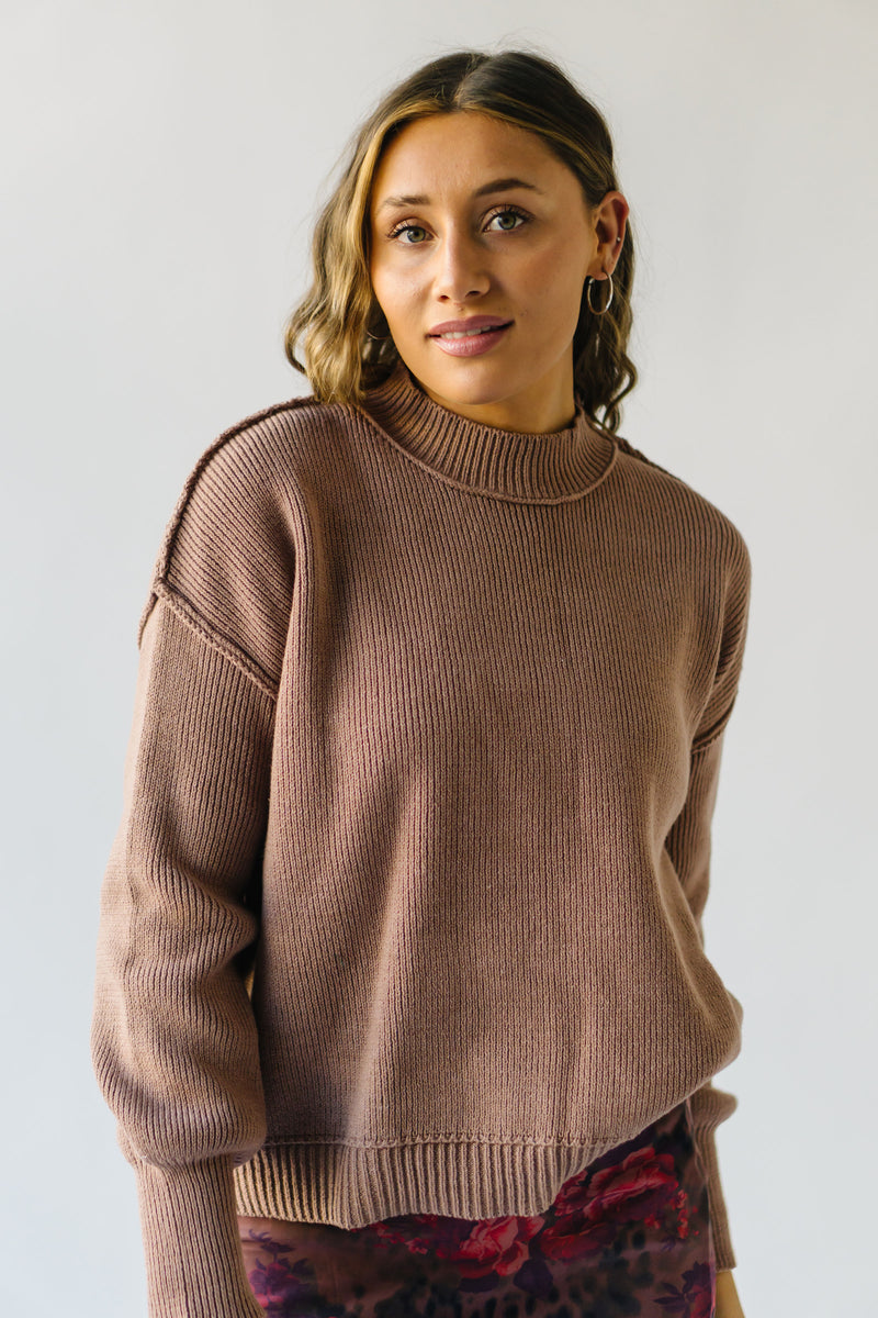 The Stutler Drop Shoulder Sweater in Mauve