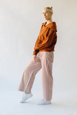 The Moria Striped Wide Leg Pant in Bronze + Ivory