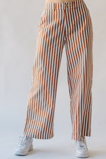 The Moria Striped Wide Leg Pant in Bronze + Ivory