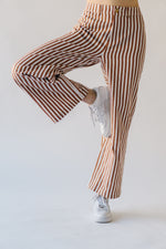 The Moria Striped Wide Leg Pant in Bronze + Ivory