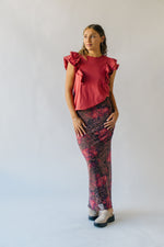 The Hortin Patterned Maxi Skirt in Brown Multi