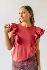 The Johansen Ruffle Sleeve Blouse in Rust