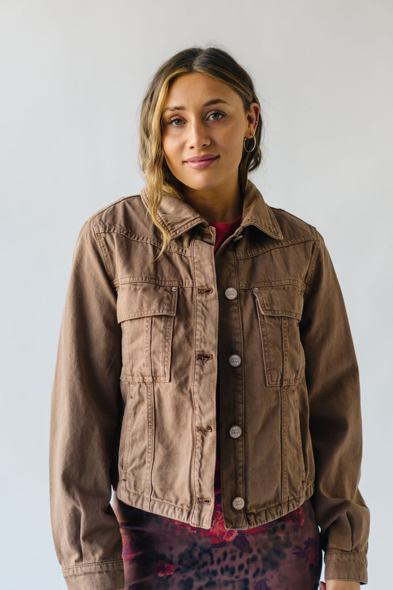 Free People: Jade Denim Jacket in Chocolate Mousse