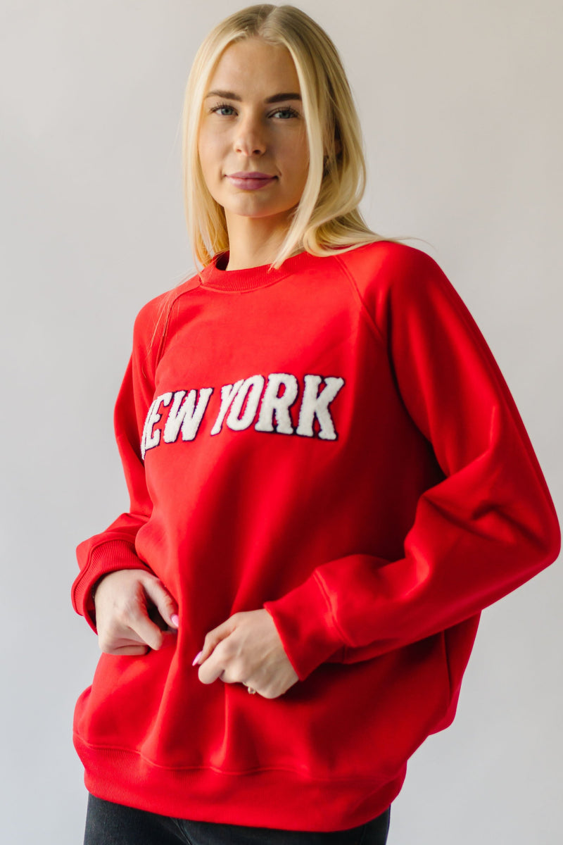 The New York Raglan Sweatshirt in Red