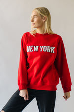 The New York Raglan Sweatshirt in Red