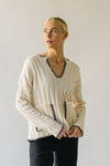 The Garwick V-Neck Stitch Detail Sweater in Ivory