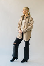 The Greenberg Oversized Button-Up Jacket in Taupe