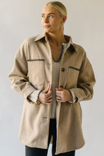 The Greenberg Oversized Button-Up Jacket in Taupe