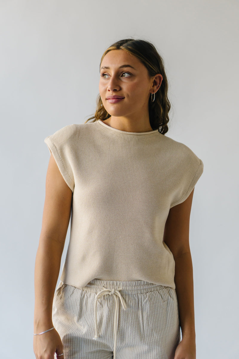 The Berryman Short-Sleeved Sweater in Cream