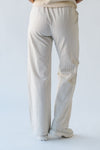 The Wadlow Textured Wide Leg Pant in Oatmeal Stripe