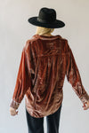 Free People: We The Free Luxy Solid Velvet Shirt in Cedar Wood