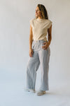 The Moria Striped Wide Leg Pant in Charcoal + Natural