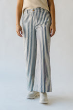 The Moria Striped Wide Leg Pant in Charcoal + Natural