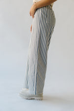 The Moria Striped Wide Leg Pant in Charcoal + Natural