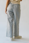 The Moria Striped Wide Leg Pant in Charcoal + Natural