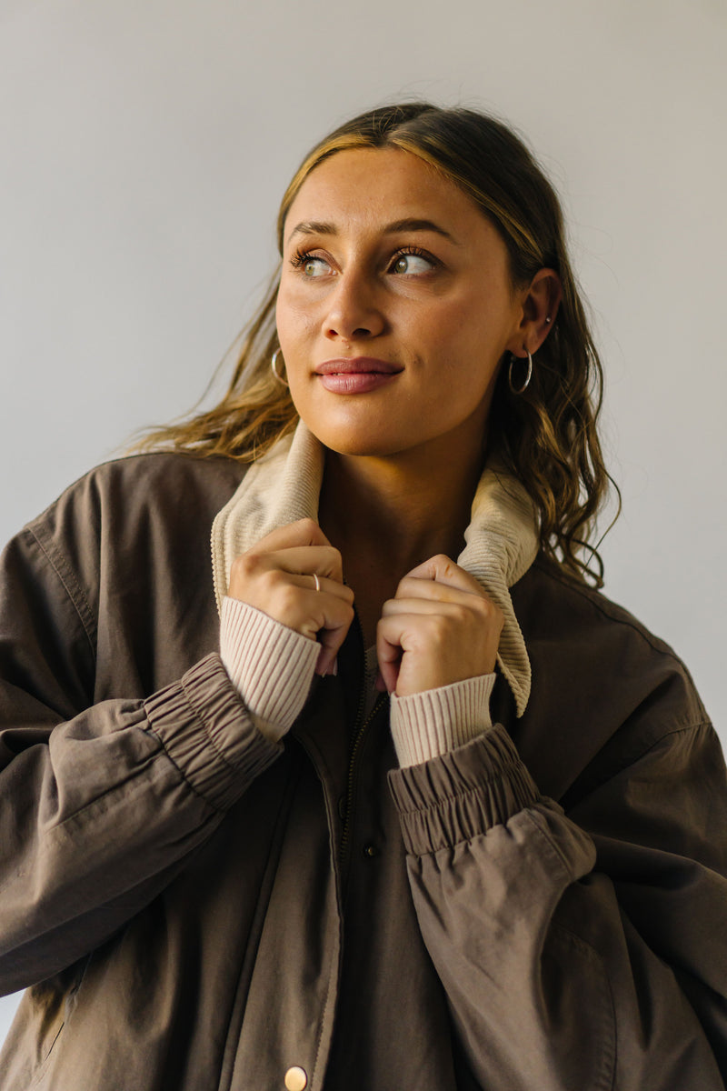 The Putnam Bomber Jacket in Chocolate + Taupe