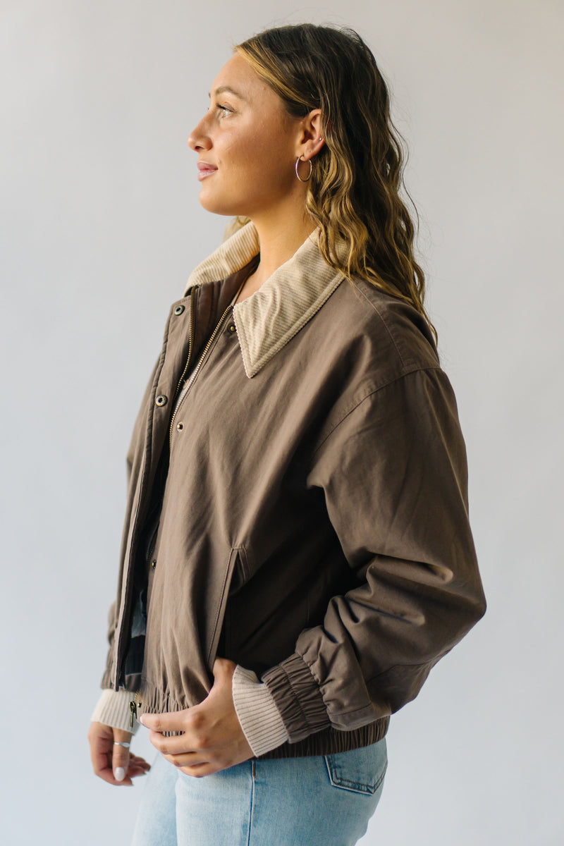 The Putnam Bomber Jacket in Chocolate + Taupe