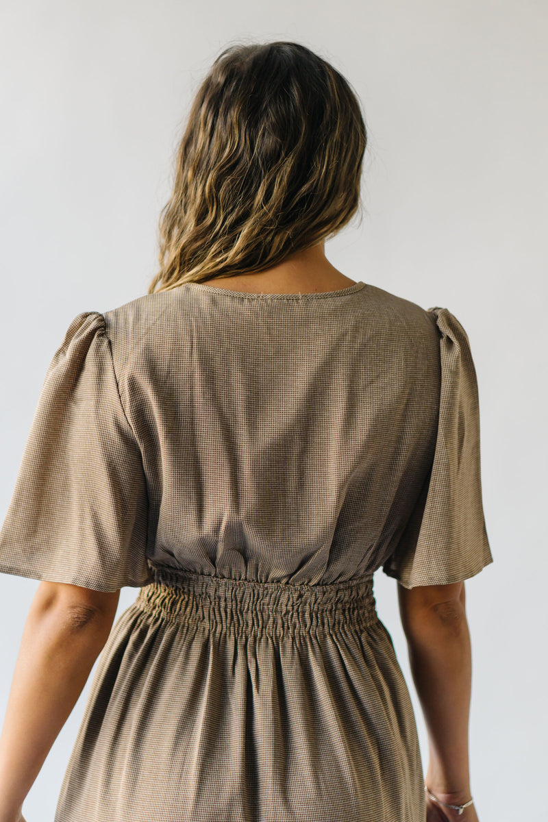 The Elodie Tiered Midi Dress in Tan