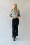 The Hendrickson Pleated Puff Sleeve Sweater in Grey