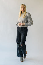 The Hendrickson Pleated Puff Sleeve Sweater in Grey