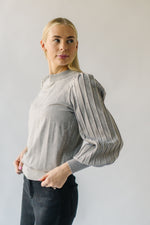 The Hendrickson Pleated Puff Sleeve Sweater in Grey