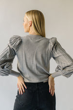 The Hendrickson Pleated Puff Sleeve Sweater in Grey