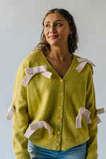 The Penland 3-D Bow Sweater in Lime