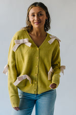 The Penland 3-D Bow Sweater in Lime