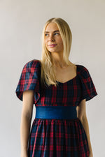 The Rustand Plaid Midi Dress in Red Multi