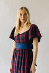 The Rustand Plaid Midi Dress in Red Multi