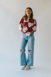 The Salerno Checkered Sweater in Oatmeal + Red